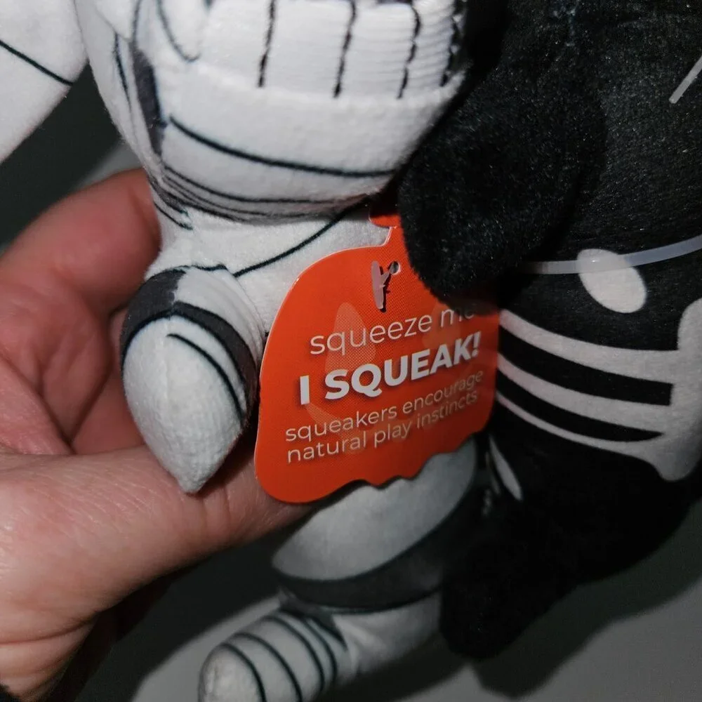 NEW 2 Multipet Squeaky Plush Dog Toy Lot Mummy Skeleton Halloween Small 6